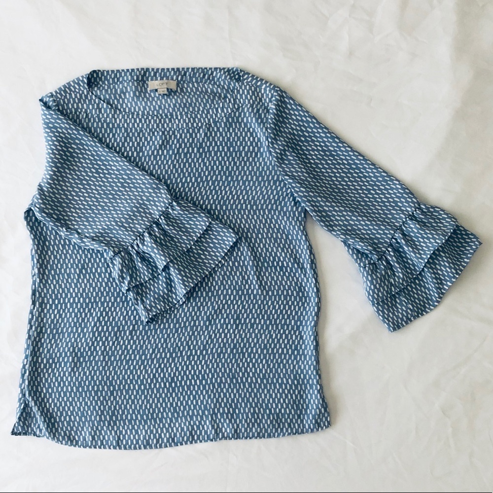 LOFT Ruffle Sleeve Blouse